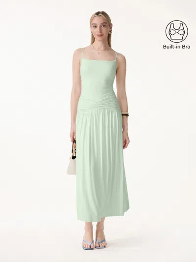 Oglmove Not-see-thru Spaghetti Maxi Bra Dress In Ambrosia