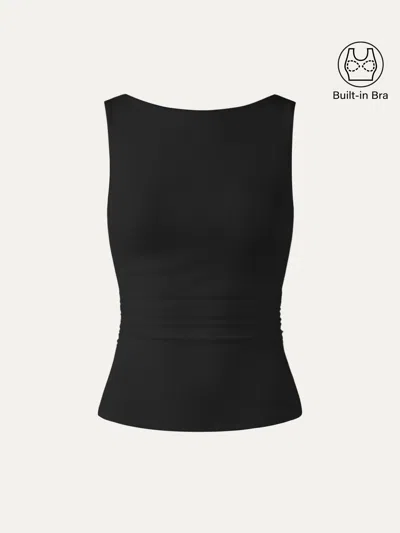 Oglmove Open Back Bra Tank In Black