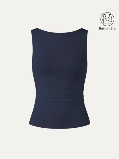 Oglmove Open Back Bra Tank In Navy