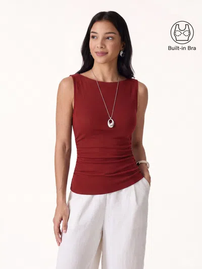Oglmove Open Back Bra Tank In Retro Red