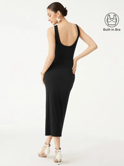 Oglmove Open-back Tank Bra Dress In Black