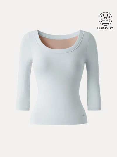 Oglmove Plantive U-neck 3/4 Sleeves Bra Top