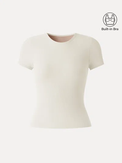 Oglmove Pointelle Essential Round Neck Short Sleeve Bra Tee