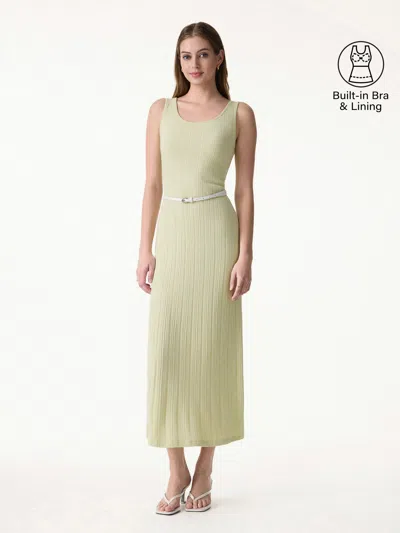 Oglmove Pointelle U-neck Maxi Bra Dress