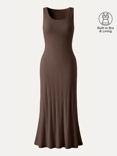 Oglmove Pointelle U-neck Maxi Bra Dress