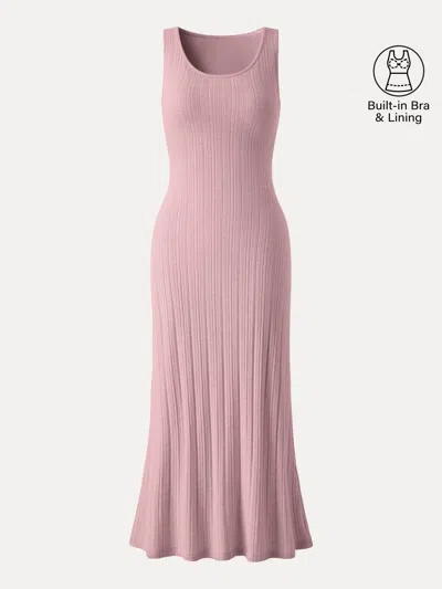 Oglmove Pointelle U-neck Maxi Bra Dress
