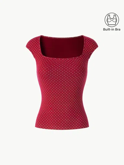 Oglmove Polka Dots Square Neck Bra Top In Multi