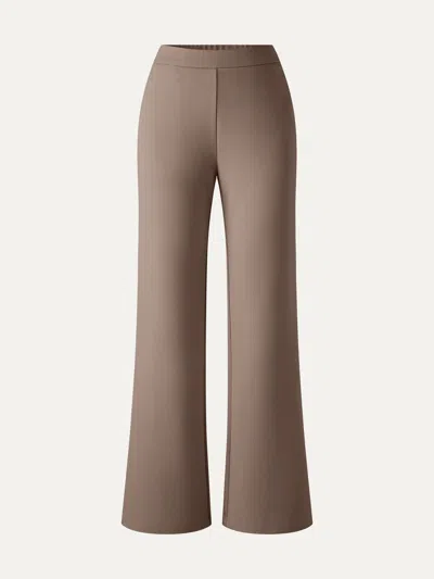 Oglmove Ponte High-rise Slim Flared Pants With Pockets In Burgundy