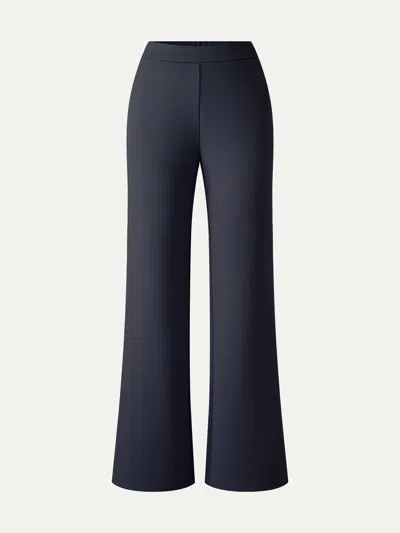 Oglmove Ponte High-rise Slim Flared Pants With Pockets In Universe Navy