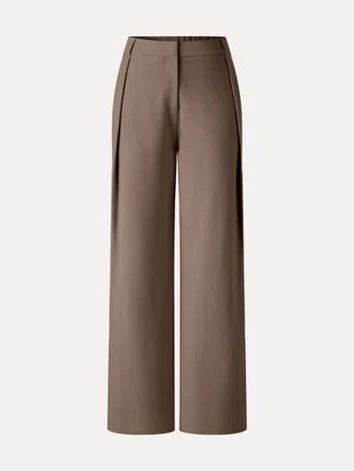 Oglmove Ponte High-rise Straight-leg Pants With Pockets In Coffee Brown