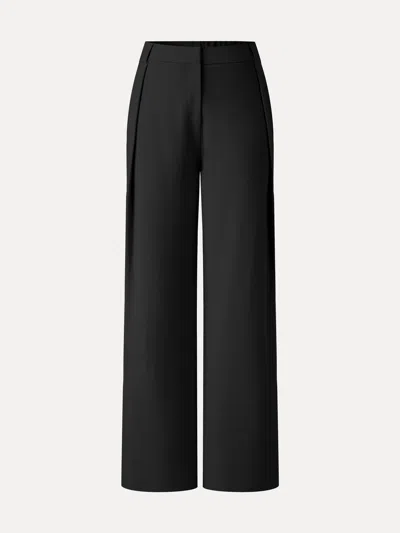 Oglmove Ponte High-rise Straight-leg Pants With Pockets In Pure Black