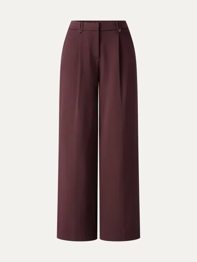 Oglmove Ponte Low-rise Straight Leg Ankled Pants With Pockets In Ruby Red