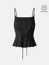 Oglmove Ponte Pleated Spaghetti Brami In Black