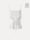 Oglmove Ponte Pleated Spaghetti Brami In White