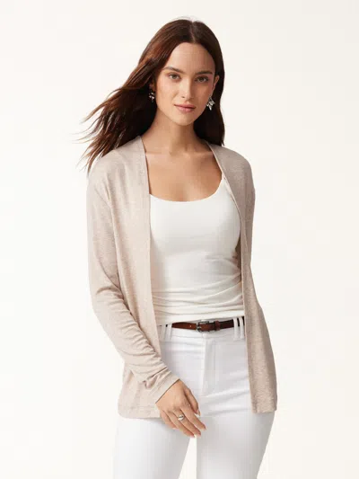 Oglmove Premium Lyocell-wool Open-front Long Sleeve Cardigan In Heather Pinky Mist