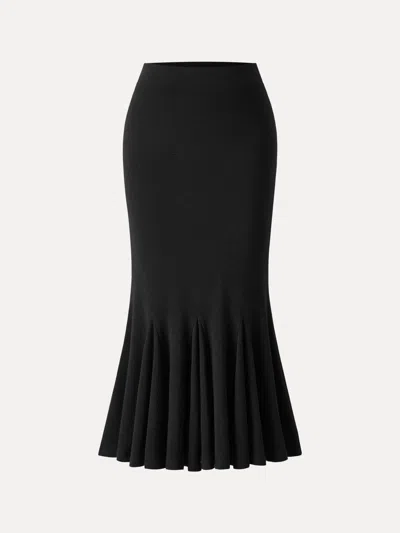 Oglmove Prowarm High-rise Mermaid Midi Skirt In Black