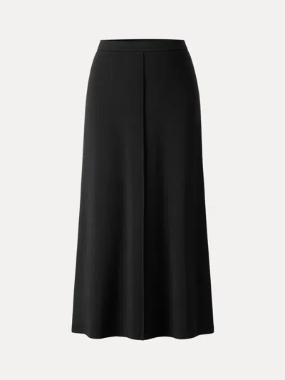 Oglmove Prowarm Mid-rise Pintuck A-line Midi Skirt In Black