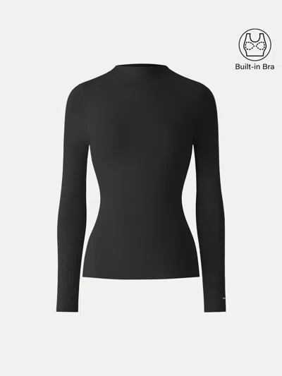 Oglmove Prowarm Mockneck Long Sleeve Bra Top In Black
