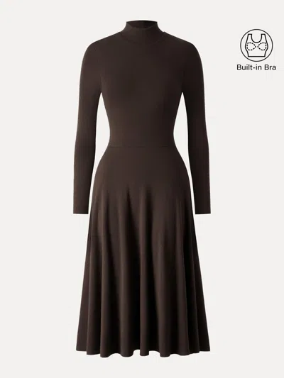 Oglmove Prowarm Mockneck Midi Bra Dress With Pockets