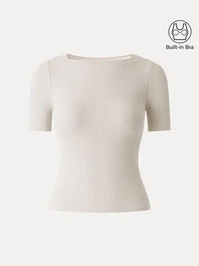 Oglmove Ribbed Texture Cropped Bra Tee