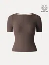 Oglmove Ribbed Texture Cropped Bra Tee