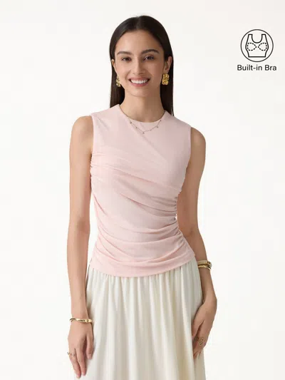 Oglmove Round Neck Gathered Side Bra Top