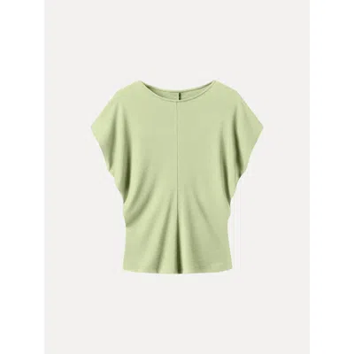 Oglmove Round Neck Relaxed Summer Top In Honeydew Green
