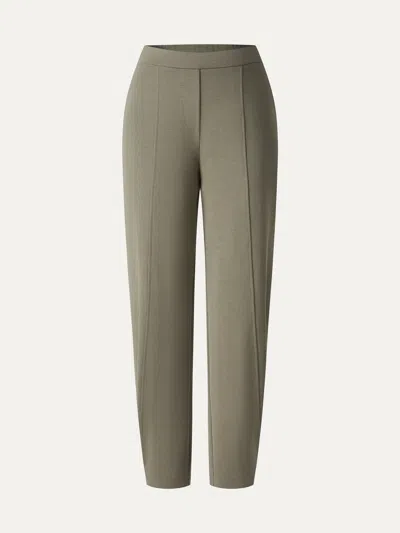 Oglmove Sandwashed Mid Rise Cropped Balloon Pants In Green