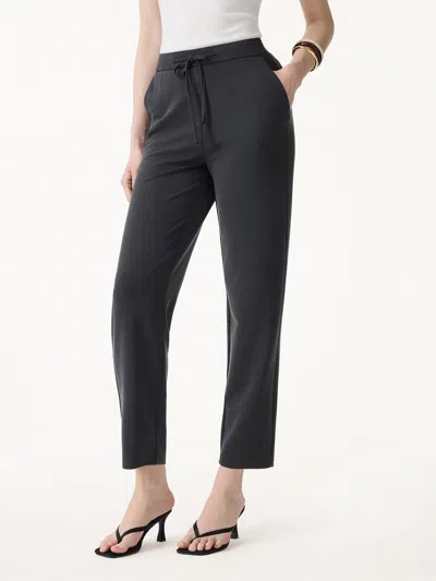Oglmove Sandwashed Mid Rise Cropped Tapered Travel Pants With Pockets