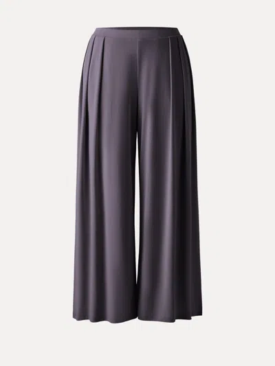 Oglmove Sandwashed Mid Rise Pleated Wide Leg Palazzo Pants With Pockets