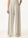 Oglmove Sandwashed Mid Rise Pleated Wide Leg Palazzo Pants With Pockets In Gray