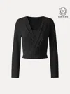 Oglmove Sandwashed Modal 2-in-1 Wrap Bra Top In Black