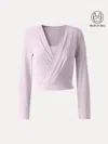 Oglmove Sandwashed Modal 2-in-1 Wrap Bra Top In Purple