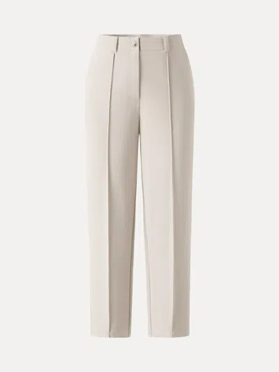 Oglmove Sandwashed Modal Mid Rise Tapered Leg Pants With Pockets In Neutral