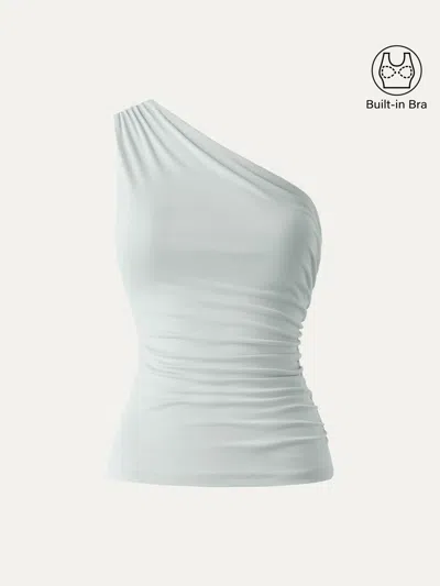 Oglmove Sandwashed One Shoulder Ruched Bra Tank