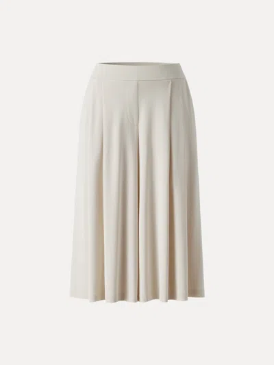 Oglmove Sandwashed Super Flowy Cropped Palazzo Leg Pants With Pockets In Neutral