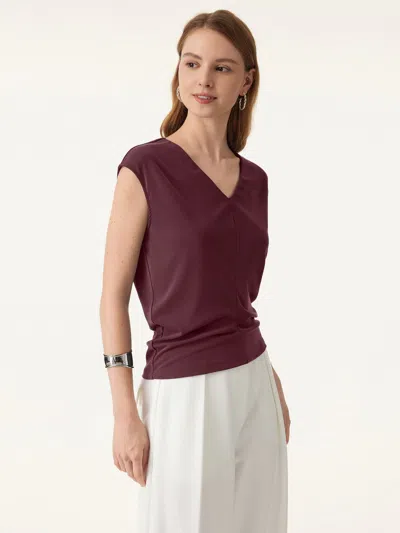 Oglmove Sandwashed V-neck Cap Sleeve Top