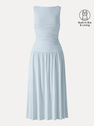 Oglmove Skinkiss Cooling Boatneck Ruched Midi Bra Dress