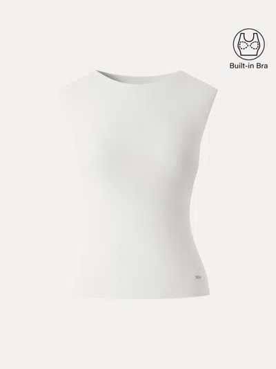 Oglmove Skinkiss Cooling Boatneck Summer Bra Tank In White