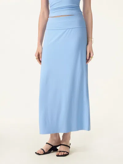Oglmove Skinkiss Cooling Fold-down Waistband Midi Column Skirt In Blue