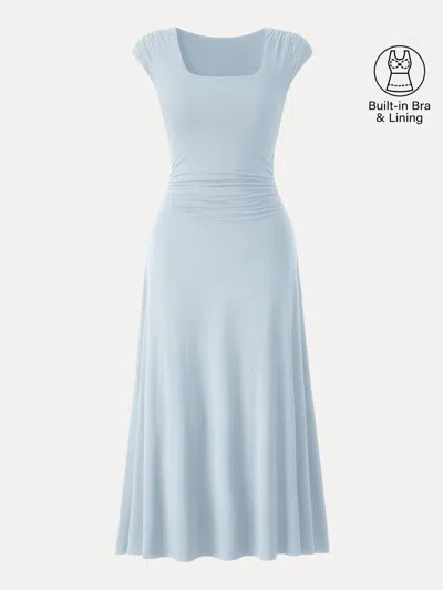 Oglmove Skinkiss Cooling Square Neck Ruched Midi Bra Dress