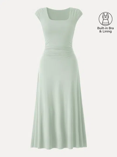Oglmove Skinkiss Cooling Square Neck Ruched Midi Bra Dress
