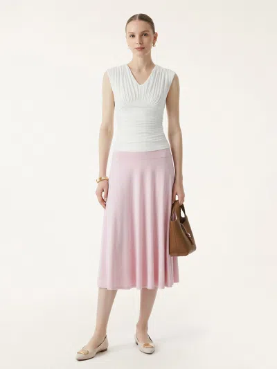 Oglmove Skinkiss Cooling V-neck Ruched Wide Shoulder Bra Tank In White