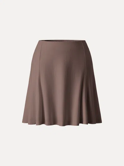 Oglmove Skinkiss Essential Circle Flared Summer Mini Skirt In Brown