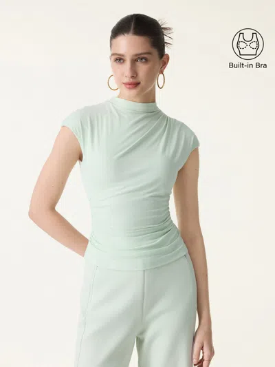 Oglmove Skinkiss Mockneck Ruched Cropped Bra Top