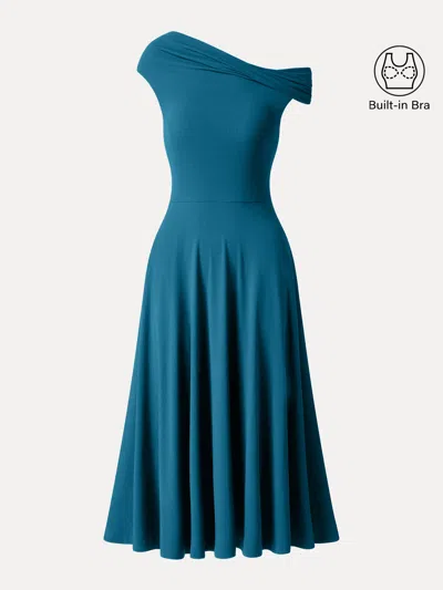 Oglmove Skinkiss Multi-wear Midi Bra Dress With Pockets In Blue