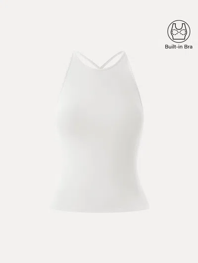 Oglmove Skinkiss Round Neck Cross-back Bra Top In Multi