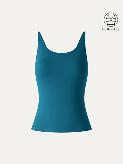 Oglmove Skinkiss Scoop Neck Bra Top In Blue