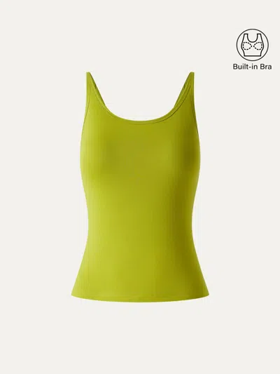 Oglmove Skinkiss Scoop Neck Bra Top In Green