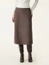 Oglmove Slimming A-line Pull-on Midi Skirt In Brown